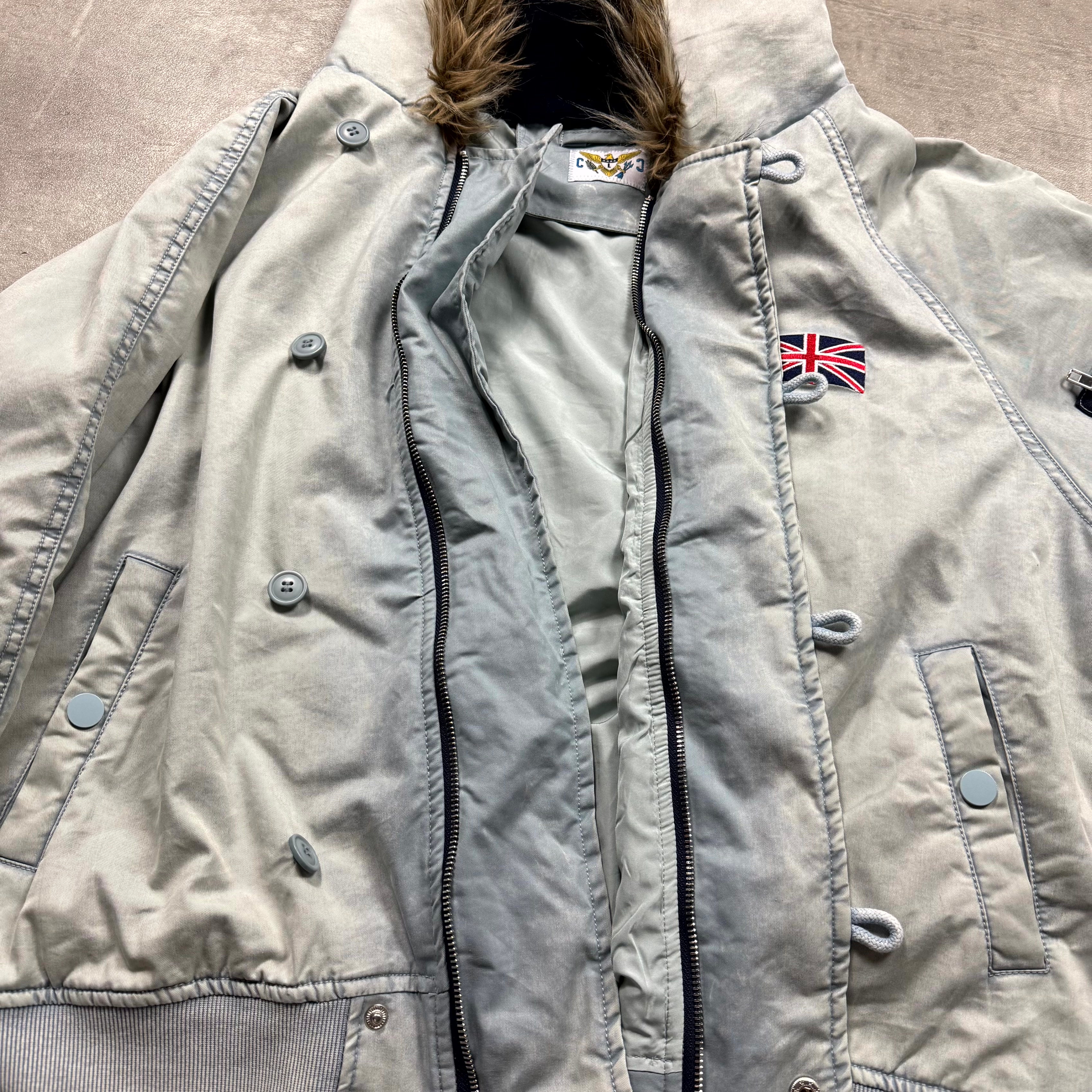 Fur Bomber Jacket "Union Jack"